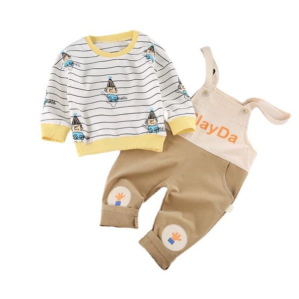 

clothing sets spring autumn toddler fashion letter clothes boys baby girl o-neck t-shirt pants kids cartoon costume children casual tracksui, White