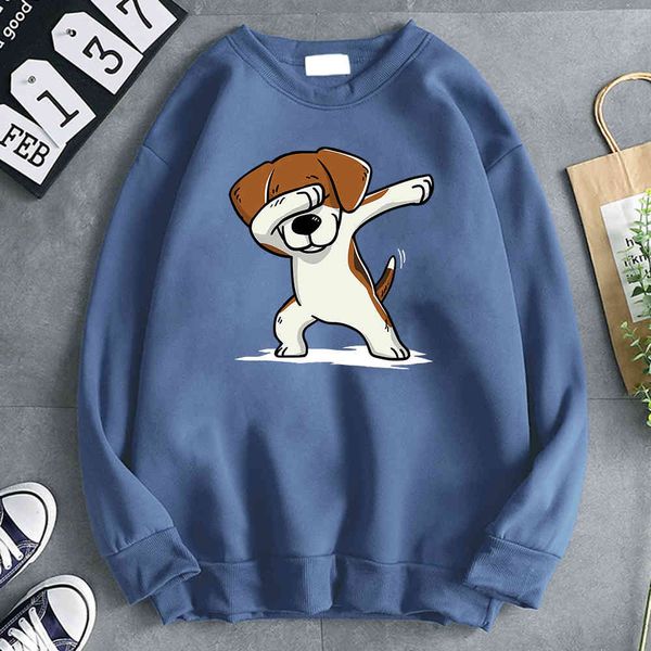 

men's dog print sweatshirt, loose pocket wool sweatshirt, soft hoodie, kpop sve sportswear, Black