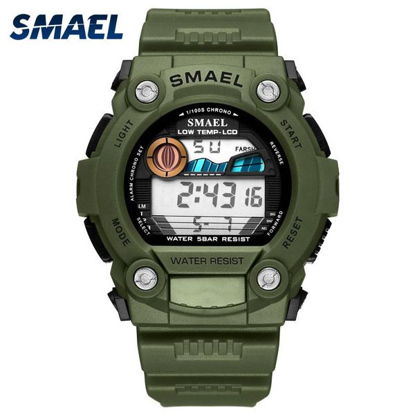 

wristwatches smael military men watches army digital electronic clock chronograph waterproof men's sport watch women relogio, Slivery;brown
