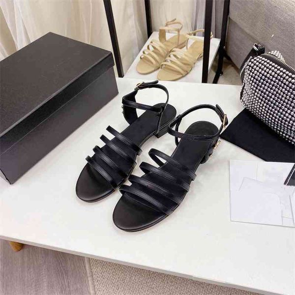 

80% off shoes net red sandals female xia ping with new bohemian national wind flat bottom wild resort beach shoes, Black