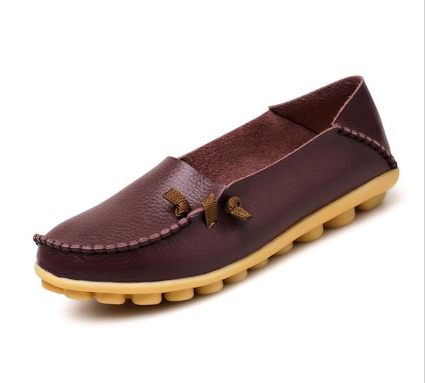 2021 Casual Feminino Mãe Sapatos Brancos Feminino Couro Flat antiderrapante Nefer Enfermeira Sapatos Elásticos Grande Caminho