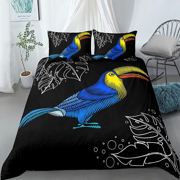 

lovely parrot bird bedding sets 2/3pcs duvet cover quilt covers pillow case 3d bed set king  single size