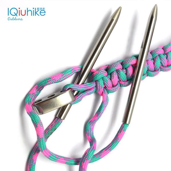 

outdoor gadgets 2pcs 550 paracord fids lacing stitching weaving needles stainless steel works for laces, strings, paracord, etc