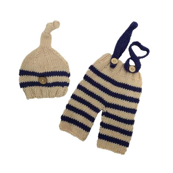 

caps & hats boys girls crochet soft fashion gift costume born pography props comfortable with buttons po studio knitted hat pants, Yellow