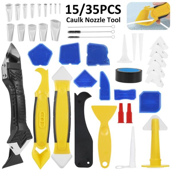 

professional hand tool sets 3 in 1 caulking tools kit caulk finishing finisher nozzle glue scraper remover set spatula sealant removal #8