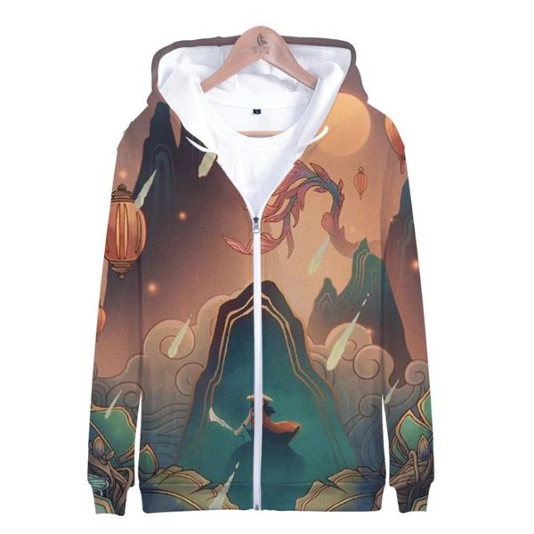 

women's jackets raya and the last dragon zipper hoodies men/women 3d printed long sleeve children hooded sweatshirt anime streetwear pu, Black;brown