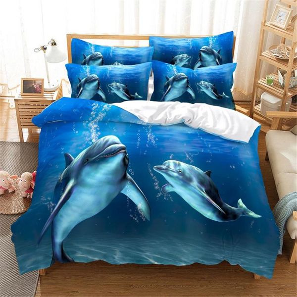 

bedding sets 3d sea whale set  duvet cover bed cotton bedroom