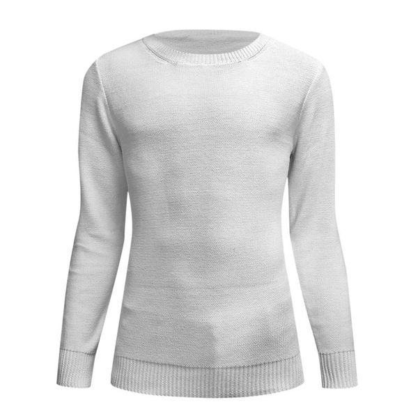

men's sweaters telotuny winter round neck thick warm sweater solid casual slim knit pullover slim-fit elastic blouse, White;black