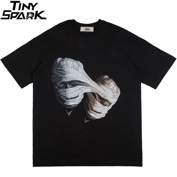 

men hip hop streetwear t-shirt letter graphic print tshirt spring summer short sleeve t harajuku cotton loose 210716, White;black