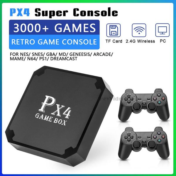 

portable game players 4k hd video console 2.4g double wireless controller for n64/gba/ps1/nes retro tv with 3000 games 10 simulators