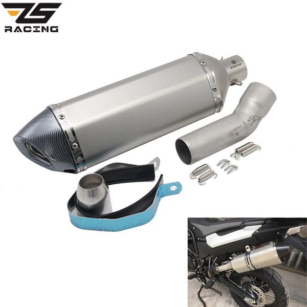 

motorcycle exhaust system zs racing for f650gs f700gs f800gs escape modified middle link pipe stainless steel tube