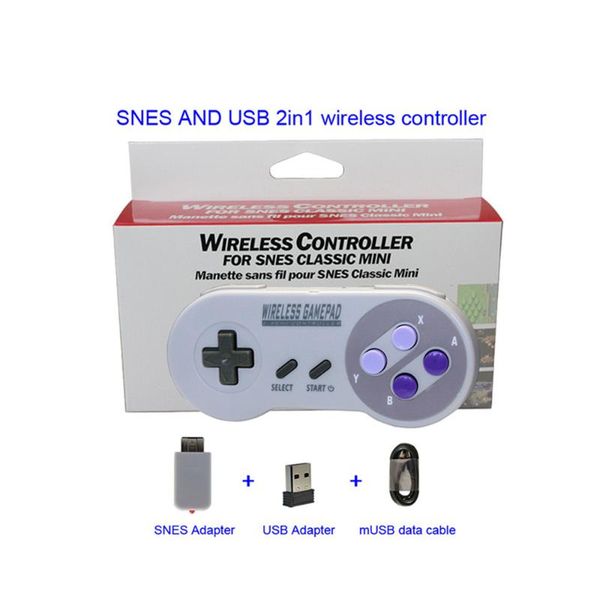 

game controllers & joysticks 100pcs 2.4ghz wireless controller remote gamepads joypad joystick for snes super classic mini console