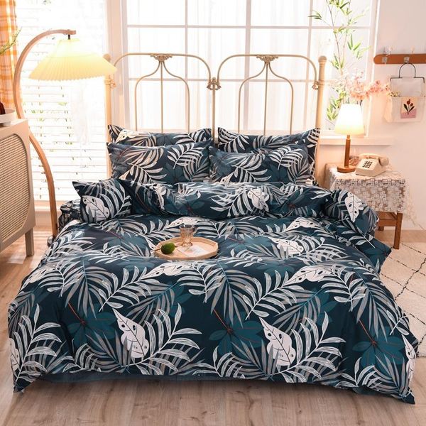 

bedding sets cotton european style romantic feather leaf flower pattern sheets quilt cover pillowcase x04