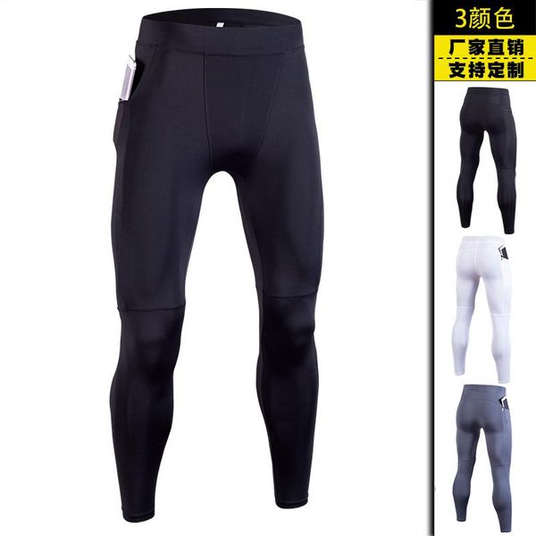 

men's pants fitness quick-drying tights yoga sports running bottoming, Black
