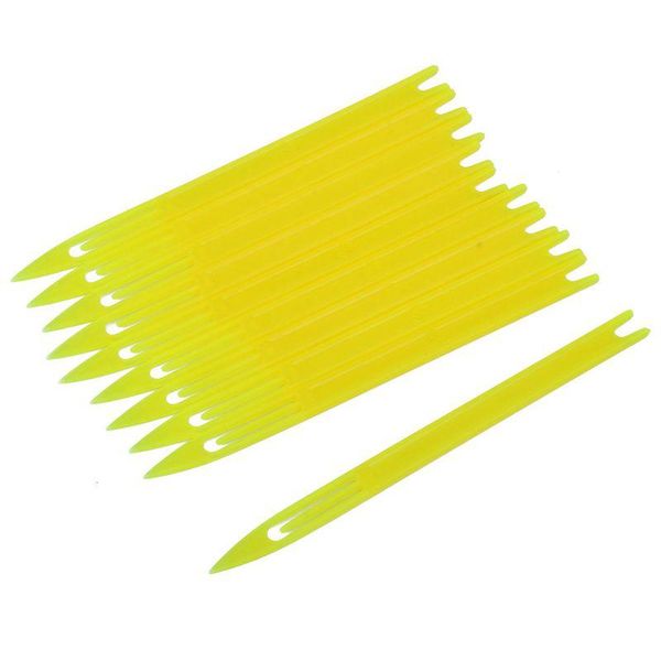 

10 pcs yellow plastic fishing net repair needle shuttles bobbin 2#