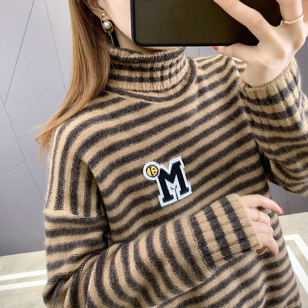 

high collar sweater for women in winter, White;black