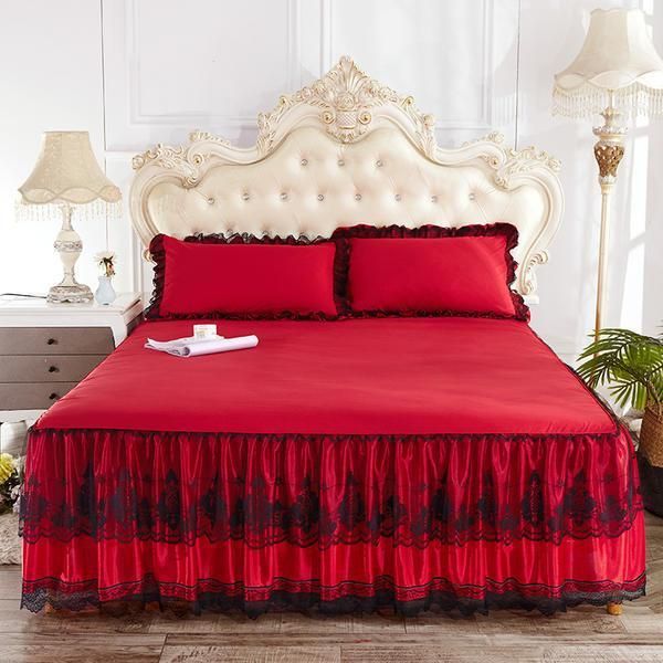 

sheets & sets 33 1 pcs lace bed skirt bedding set princess bedspreads sheet cases cover king/full/queen size wedding gift
