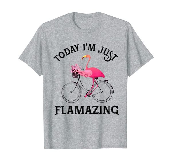 

today i'm just flamazing flamingo cycling funny t-shirt, White;black