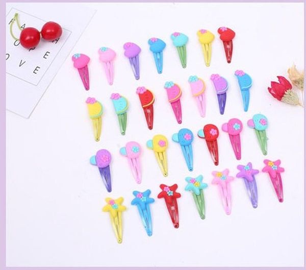

hair accessories 20pcs children silicone clips cute fruit flowers safety barrettes bb clip little girls gifts kids, Slivery;white