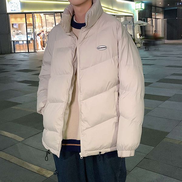 

cotton padded jacket men's 2020 new autumn and winter fashion brand jacket japanese version down stand collar down cotton padded jacket, Black