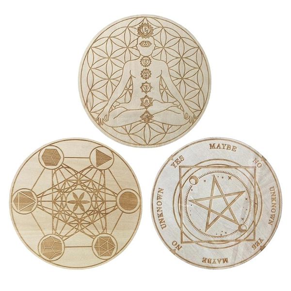 

mats & pads wood energy seven chakras astrology decoration placemat healing meditation board ornaments tableware