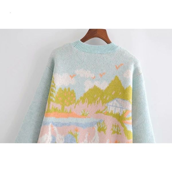 

2021 new woman jacquard cartioon sweaters round neck pullovers female cute sweatshirts korean jumpers kviu, White;black