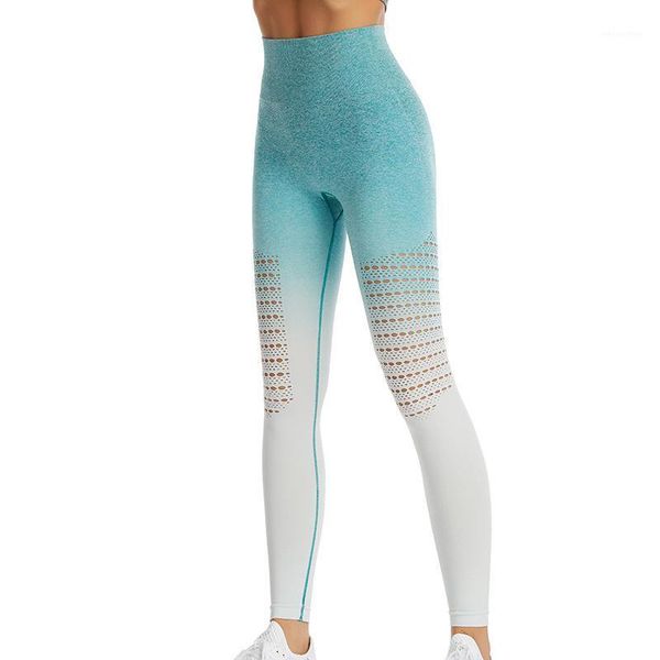 

yoga outfit women's hollow super-breathable high-waist pants, 9-point pants exercise leggings, buttery soft and abdomen
