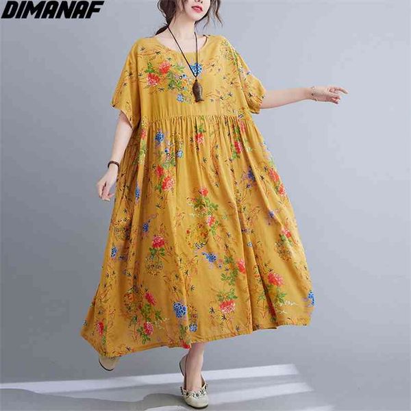 

plus size summer dress women female sundress oversize floral print short sleeve long linen big 4xl 5xl 210531, Black;gray