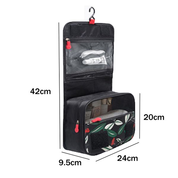 

women cosmetic bag travel organizer beauty case waterproof multi-functional hook up makeup bag portable toilet storage pouch