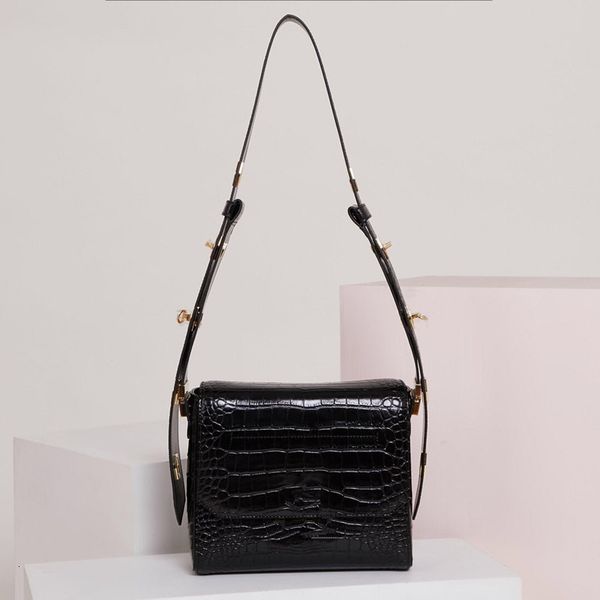 

designer crocodile pattern cowhide bag designer handbag luxury shoulder messenger bag famous female original leather bag
