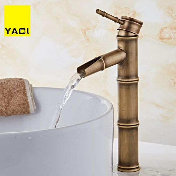 

bathroom sink faucets yaci bamboo faucet antique finish copper mixer tap deck mounted and cold water taps