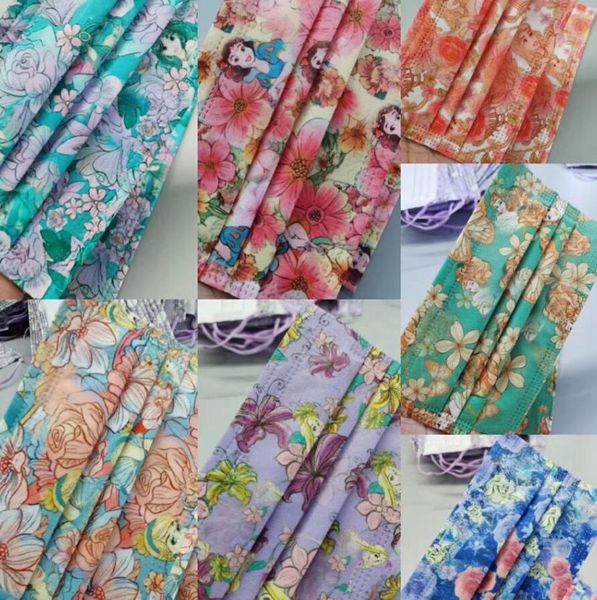 

new cartoon princess disposable face mask men women 95% filtration efficiency dustproof prevention of influenza face mask