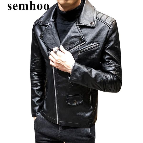 

men's fur & faux autumn and winter jacket coat youth korean style slim leather motorcycle clothes, Black