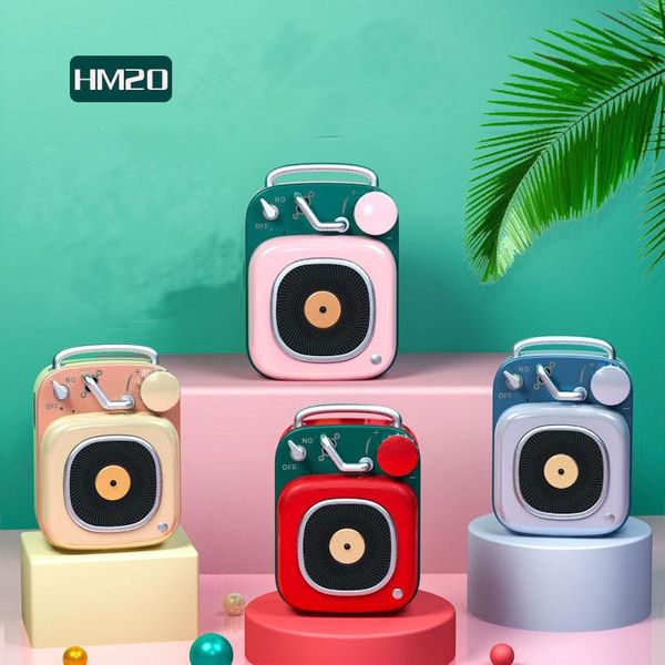 

retro mini audio wireless bluetooth 5.0 dosmix portable bluetooth speaker built-in microphone aluminium alloy body music player
