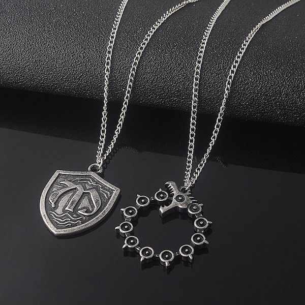 

pendant necklaces classic anime the seven deadly sins dragon meliodas nanatsu no taizai men punk choker jewelry accessories, Silver