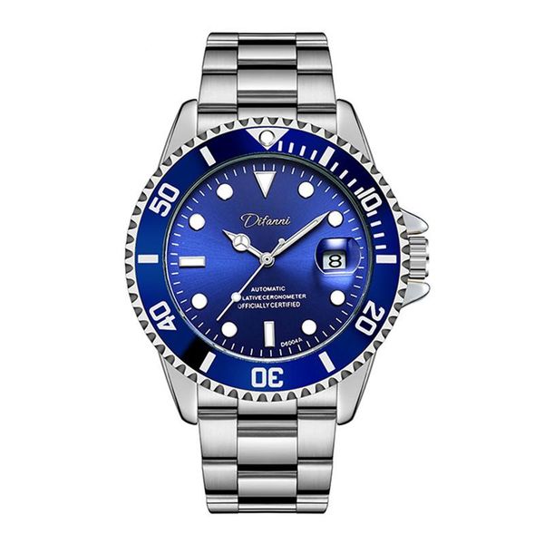 

wristwatches fashion watch men automatique waterproof date clock sport watches mens mechanical wristwatch relogio masculino, Slivery;brown