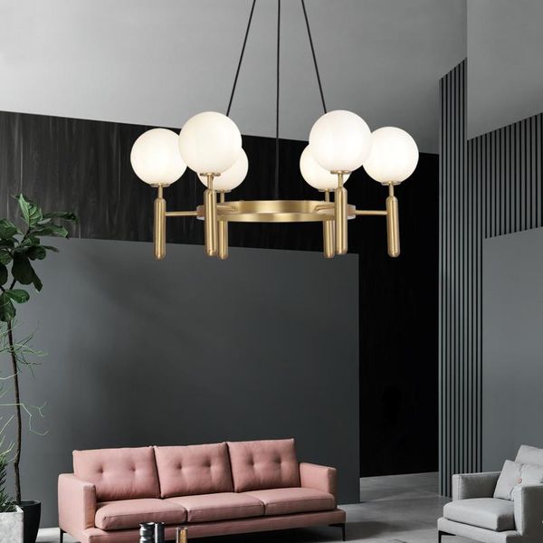 

artfan ceiling lamp light simple luxury designer morden city vibe all copper glass crystal dining room living room