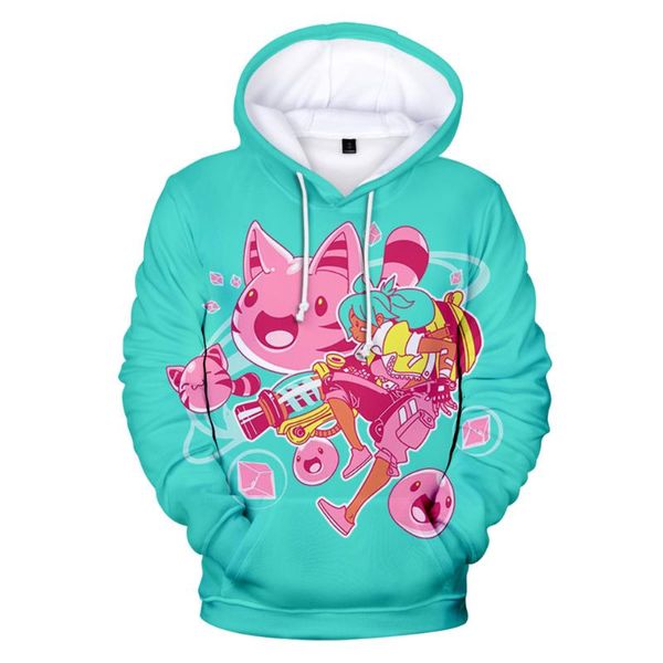 Homens Hoodies Camisolas Jogo Slime Rancher 3D Hoodie Anime Meninos / Meninas Sportswear Crianças Suéter Streetwear Mulheres / Homens Harajuku Roupa