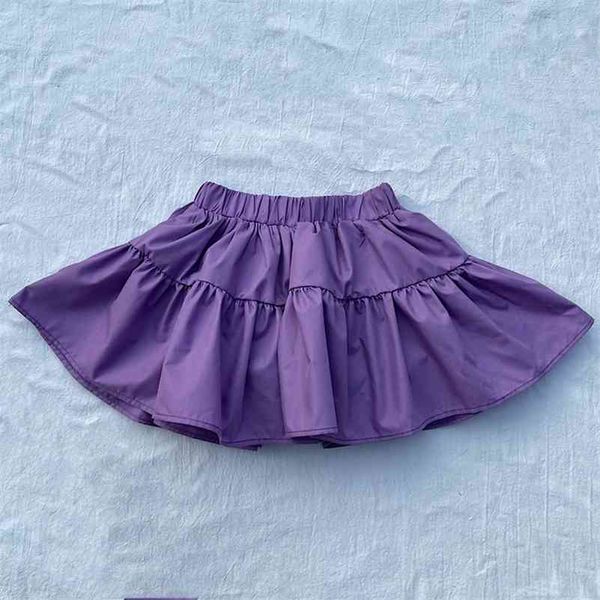 

summer girls half skirt bouffant korean version patchwork toddler 210701, Blue