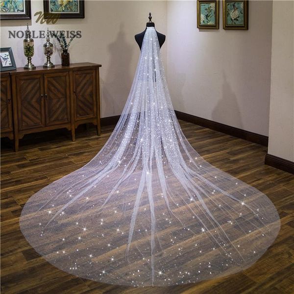 

bridal veils noble weiss long one layer wedding veil cathedral customize party with comb, Black