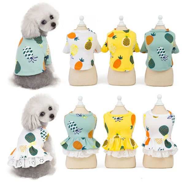 

dog dress pineapple skirt pet t-shirt summer vest
