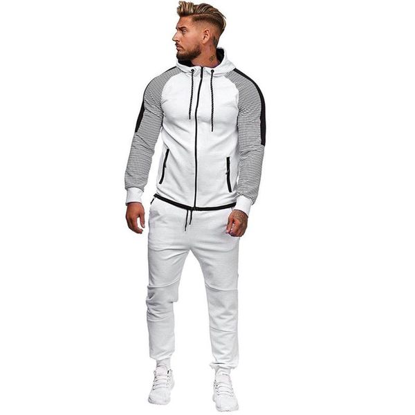 

casual men's sweatshirt pants sets gradient zipper sport suit tracksuit fashion long sleeve sportswear newst men's sets, Gray