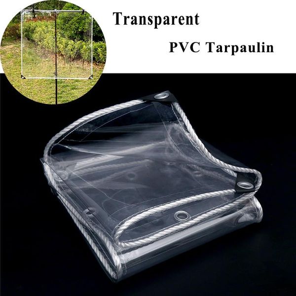 

shade transparent pvc tarpaulin with eyelets 0.35 mm greenhouse rain cover household garden balcony fence sunshade shed