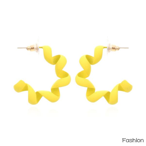 

stud ins winding telephone line c shaped earrings exaggerate retro geometry simplicity korean fashion letter for women, Golden;silver