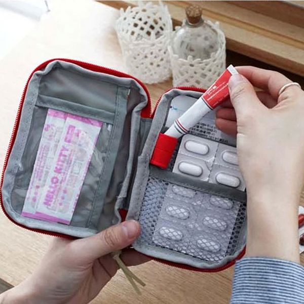 

new durable outdoor camping home survival portable first aid kit bag case can csv