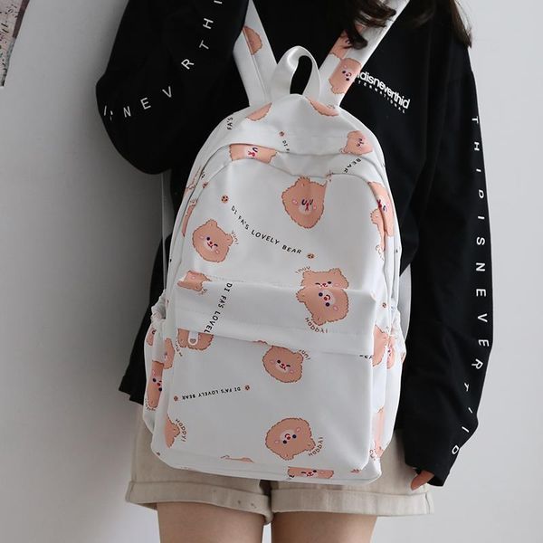 

backpack fashion cartoon printed korean women summer lightweight school bags for teenage girls casual travel backpacks ladies