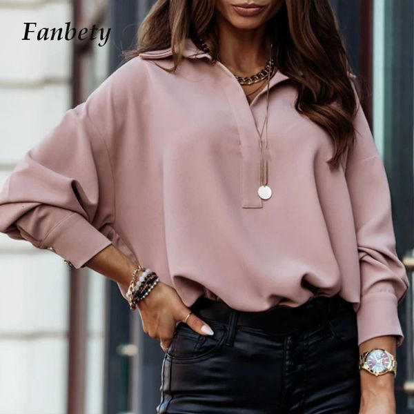 

2021 new women casual solid turn-down collar blouse office ladies elegant long sleeve pullover spring female button shirt blusa sfzt, White;black