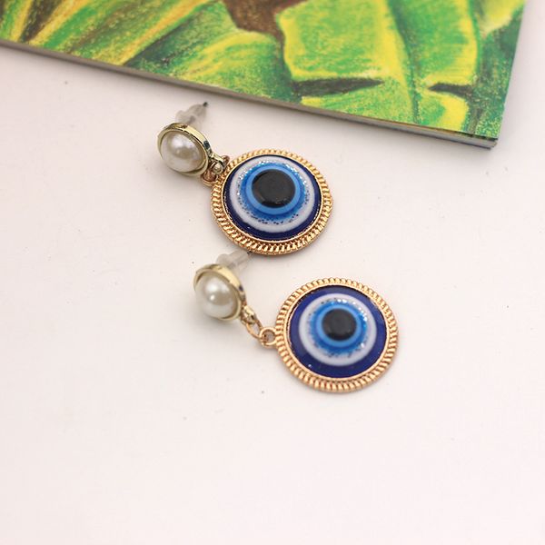

s2300 fashion jewelry dangle turkish symbol evil eye earrings acrylic blue eyes earring, Silver