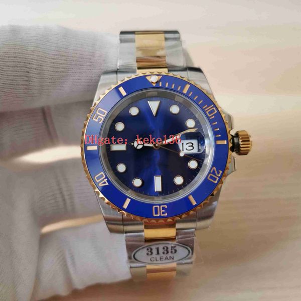 

clean super quality watch watches 904l steel 40mm 116613 ceramic bezel two tones waterproof eta 3135 movement mechanical automatic mens lumi, Slivery;brown