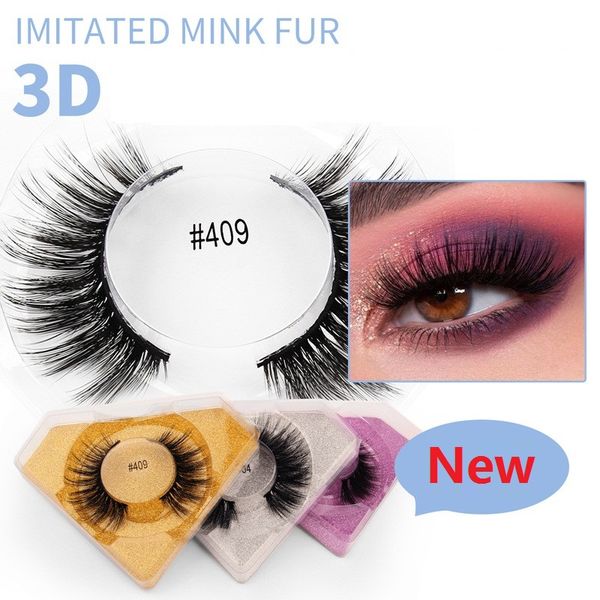 3D Faux Mink Fake Cílios Atacado Handmade Tira Completa Cílios Falsos em Bulk Longo Fluffy Eyelash Tool 10Pairs / Box